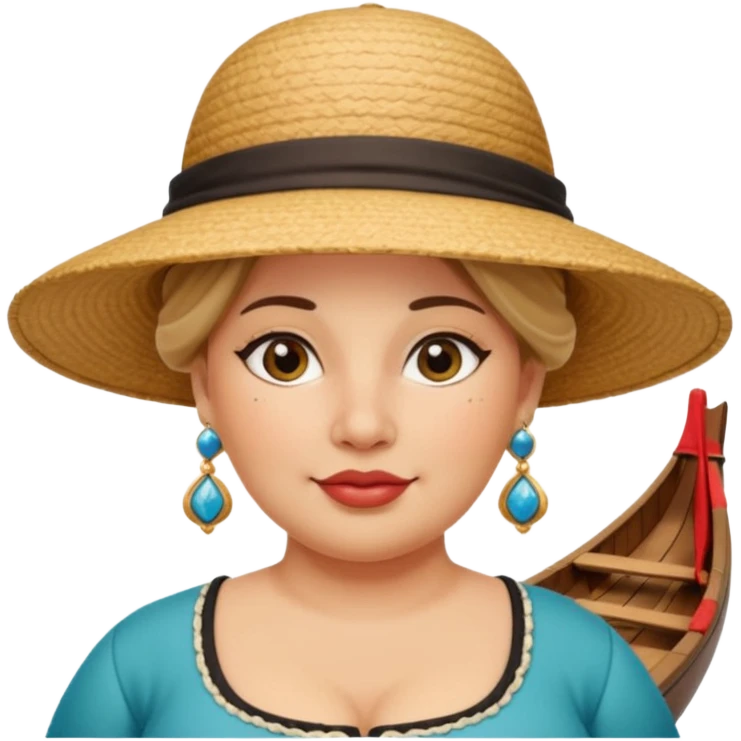 venice gondolier woman fat earring wearing emoji