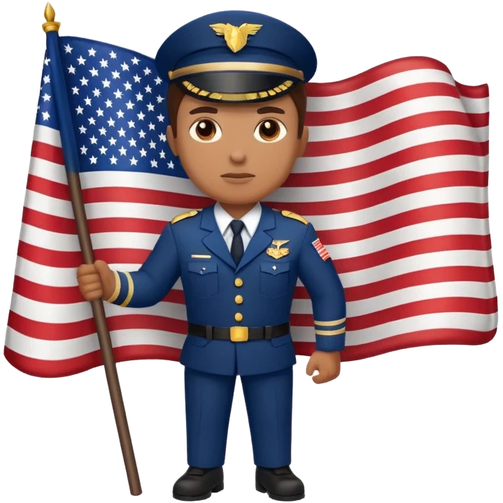 heroic figure with american flag emoji