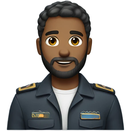 Pilot with short hair and a stable beard emoji