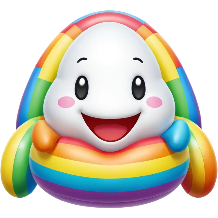 easter rainbow inflatable bouncy  poopmoji  emoji
