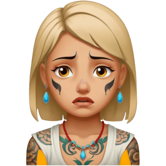 babylon ancient cry girl with tatooed emoji