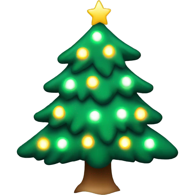 Christmas tree with lights and snow  emoji