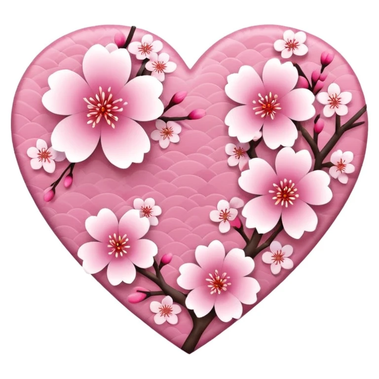 sakura heart with a kimono pattern emoji