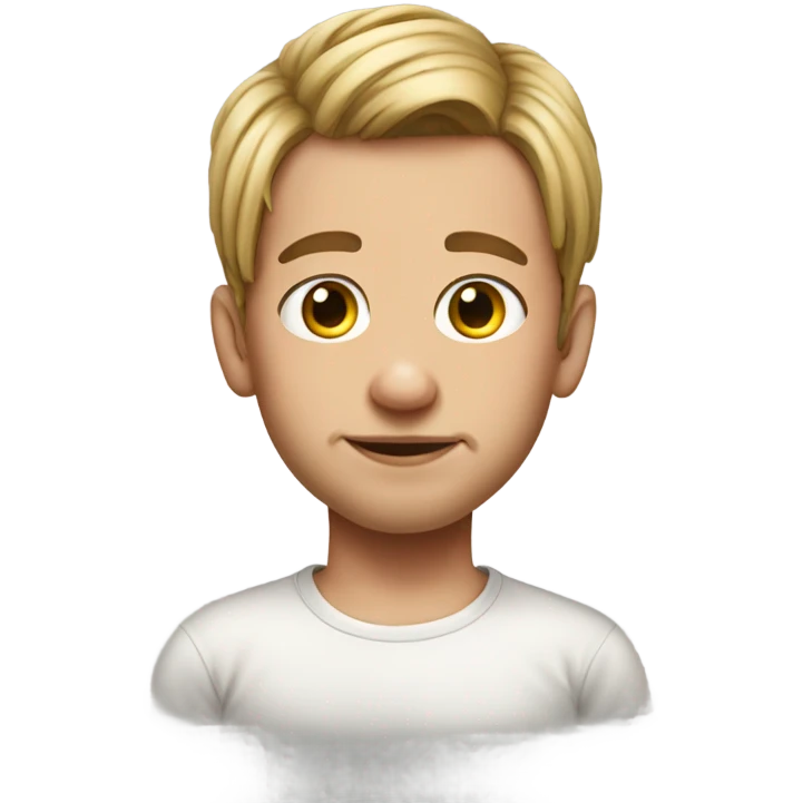 realistic portrait of bearded boy with pig tails emoji