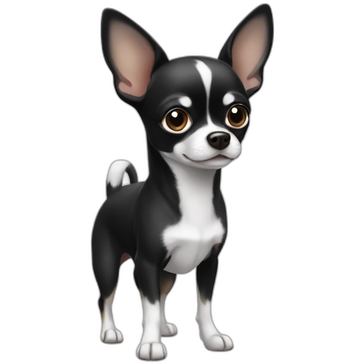 Black and white chihuahua emoji