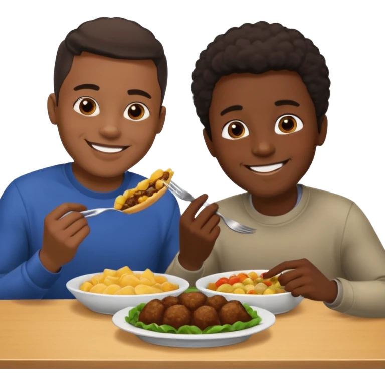 Black guy eating Black guy eating food emoji