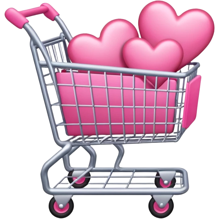 make shopping cart with very girly pink tones. emoji
