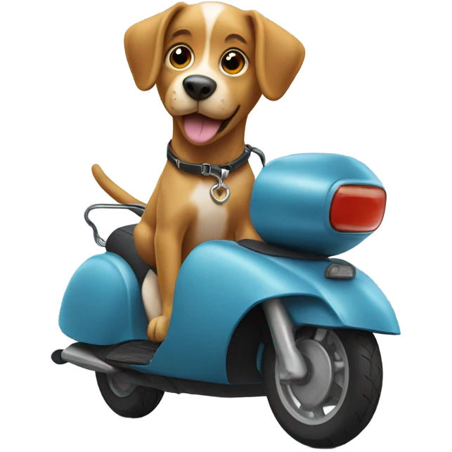 Dog riding moped  emoji
