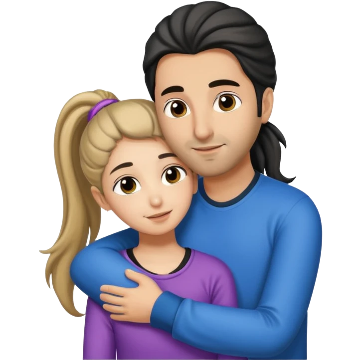 حامیم خواننده محبوب در ایران که دارد یک دختر نوجوان به اسم نگار با موهای ببند را بغل میکند emoji