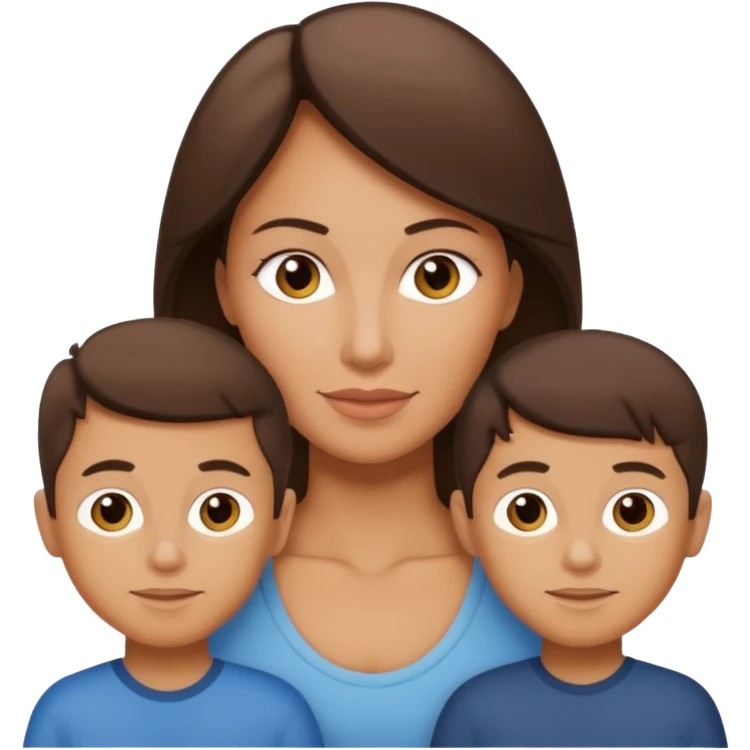 Light brunette fit mom with 3 sons emoji