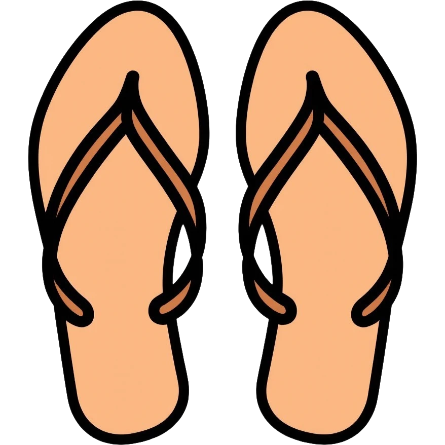 simple brown beach flip flops icon emoji