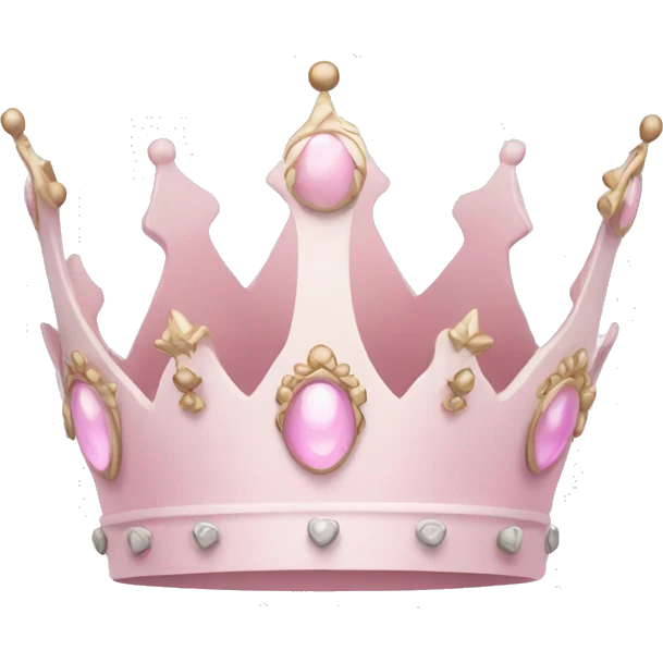 White and pastel pink crown emoji