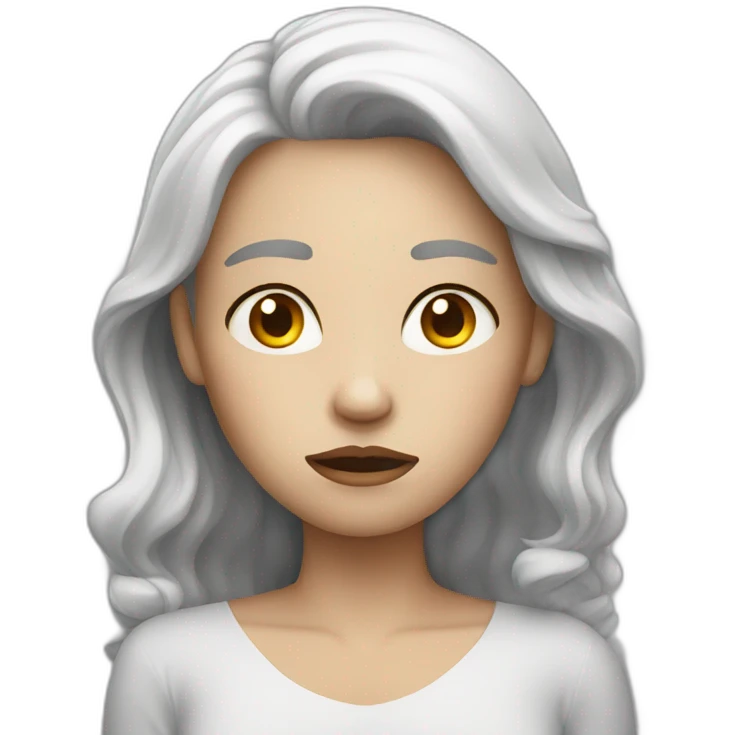 woman worried_ white skin emoji