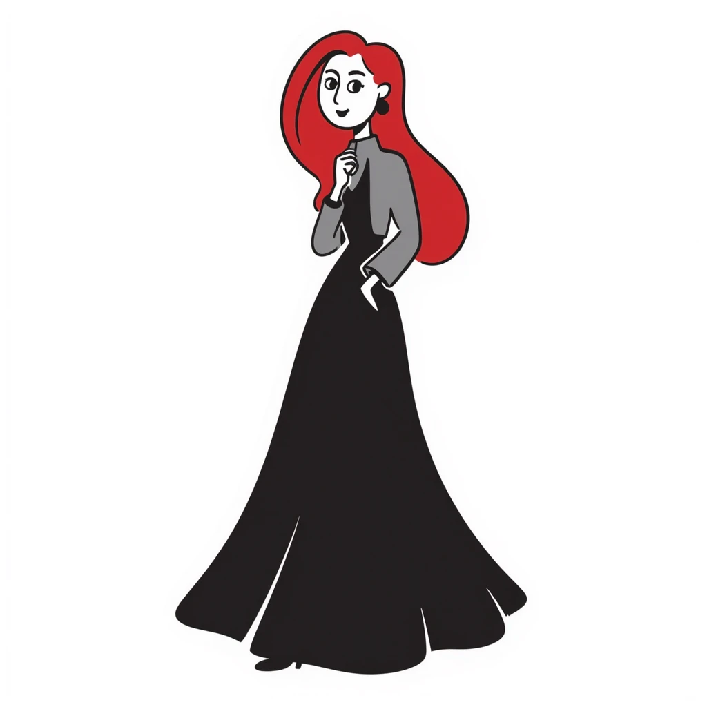 elegant woman with flowing red hair emoji