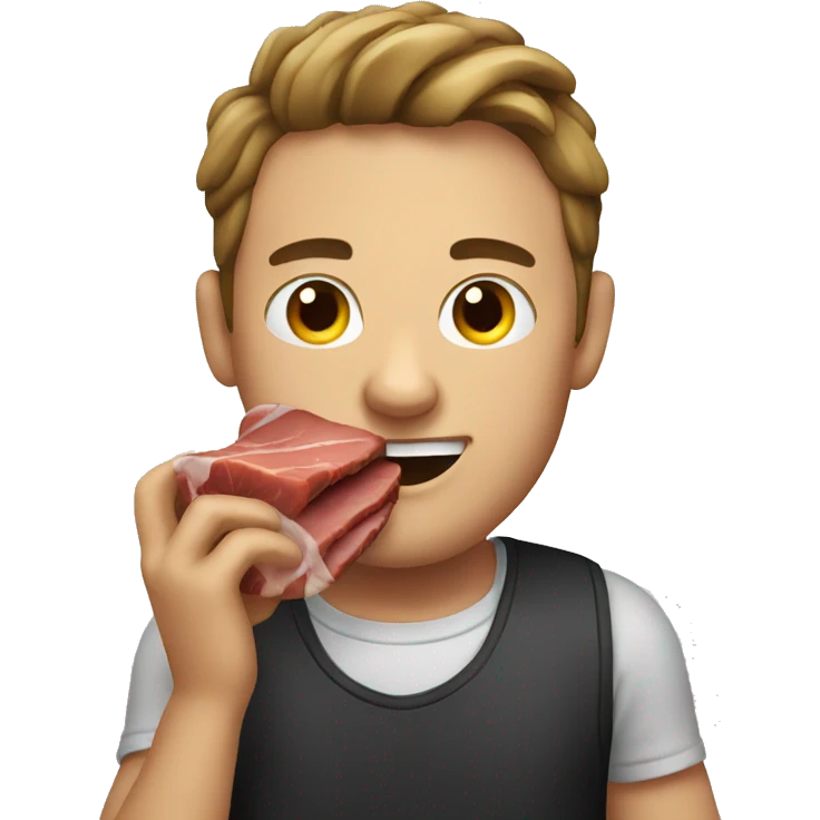 Guy eating meat emoji