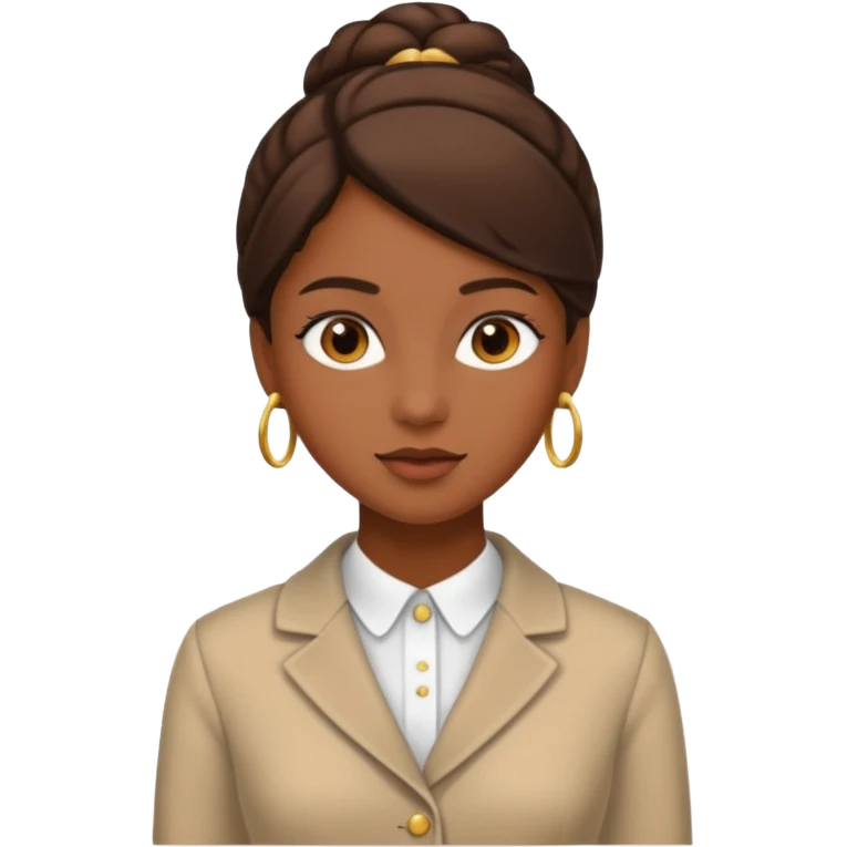 Mujer adolescente morena con ropa super elegante emoji