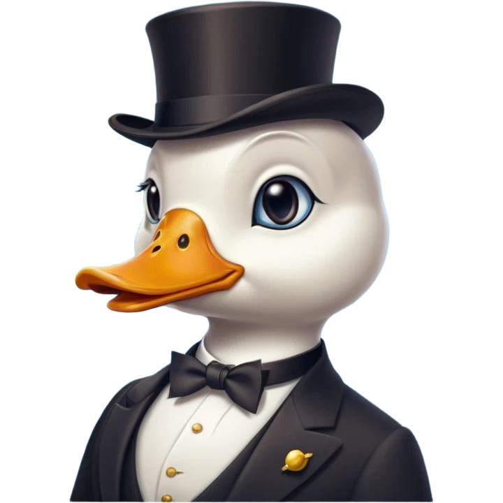 pato millonario blanco con monoculo emoji