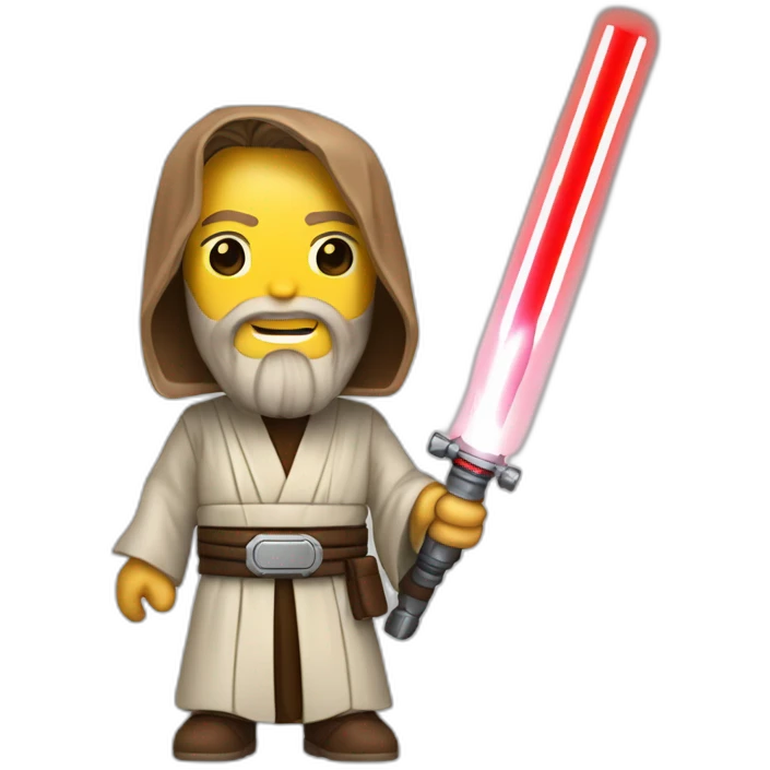 Obi-Wan Kenobi avec un sabre laser rouge emoji