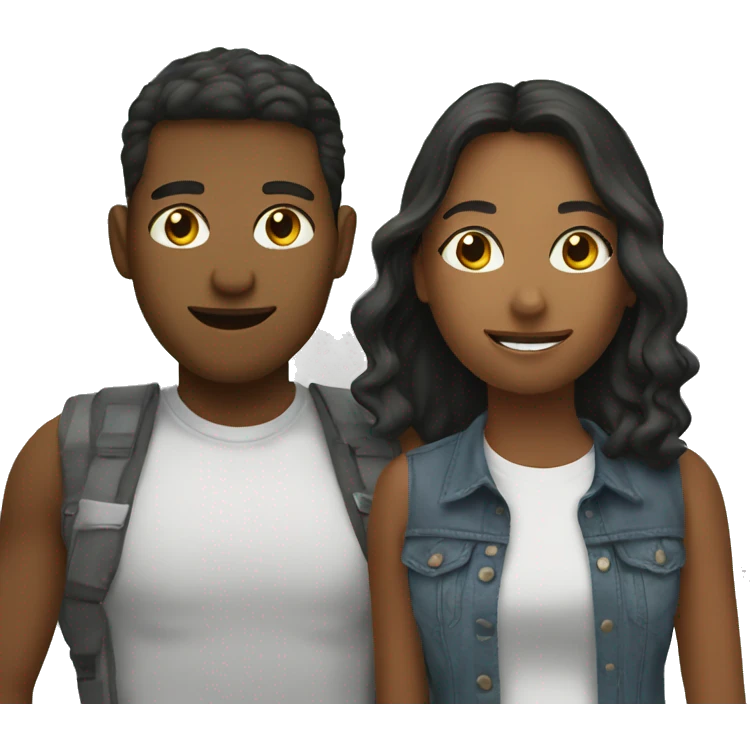my friend and I passing English emoji