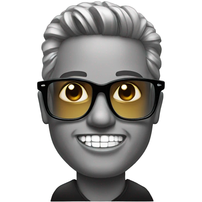 A movie star with diamond glasses and replace his teeth diamonds emoji
