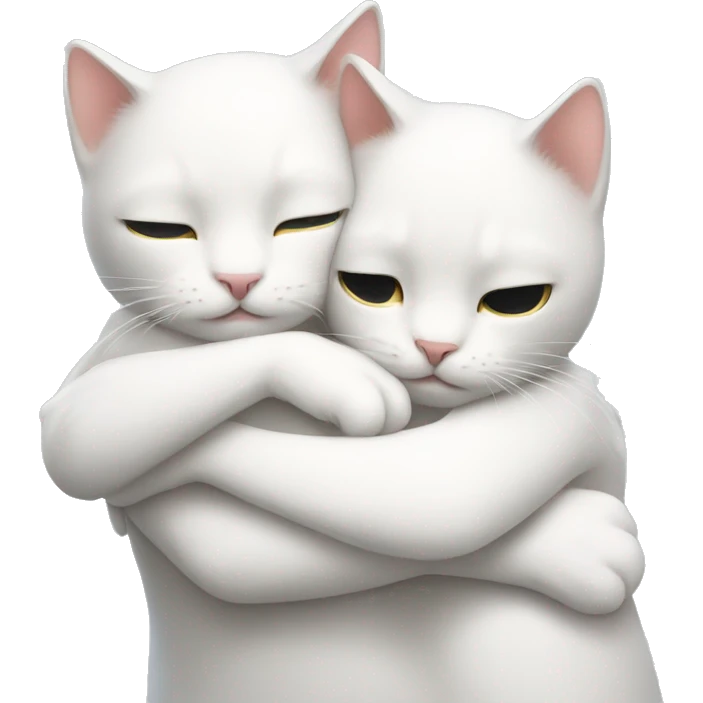 white cat hug emoji
