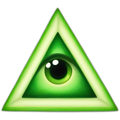 Illuminati triangle green eyes  emoji