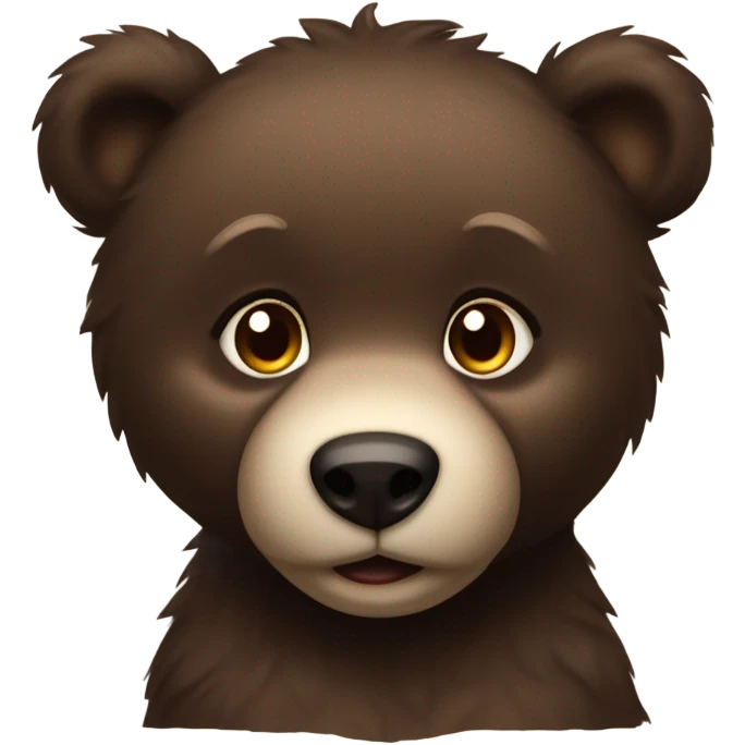 Dark brown bear cub emoji