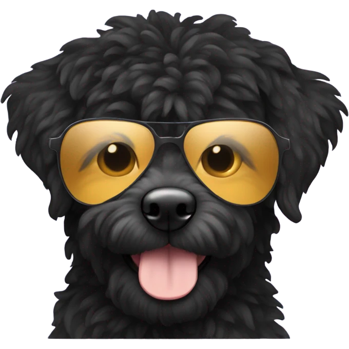Black Aussie doodle with sunglasses on emoji