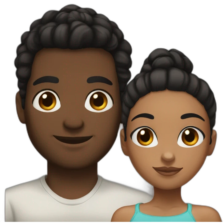 Wenthworth miller and a black girl brown eyes and sblack hair in a bun emoji