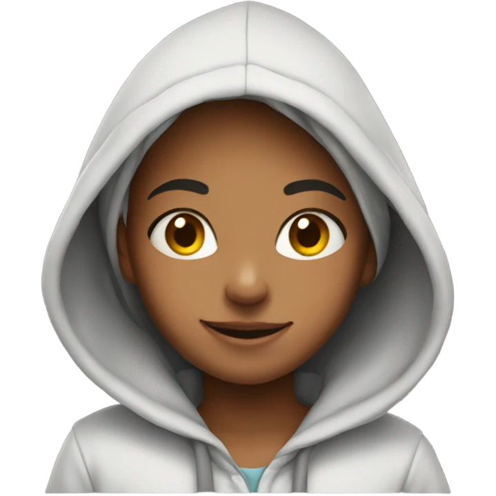 smiling girl in hoodie emoji