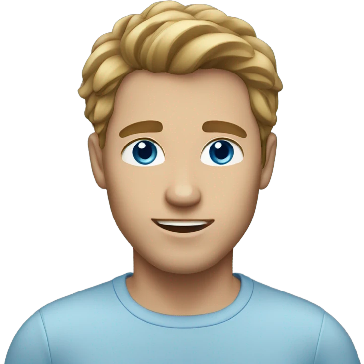 Man with light brown hair and blue grey eyes emoji