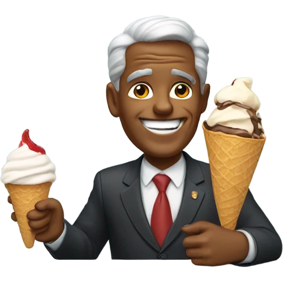 president micael eating ice cream  emoji