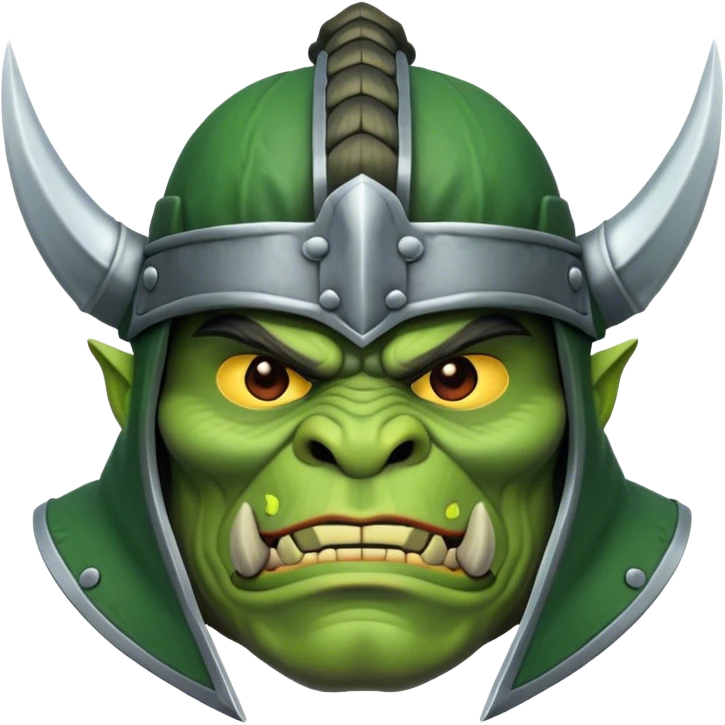 head of green orc in a samurai helmet emoji