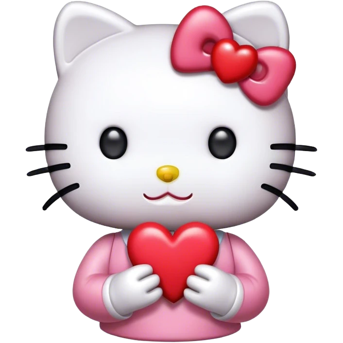 hello kitty with a heart emoji