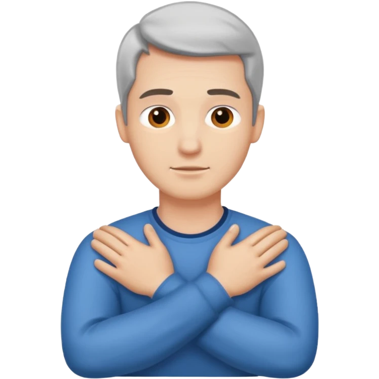man holding his neck crossed hands  emoji