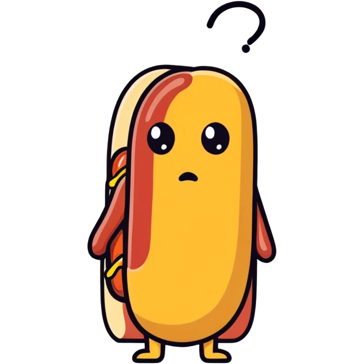 Sad hotdog emoji