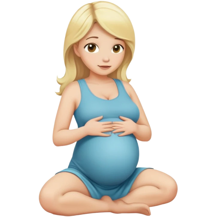 Pregnant blonde kneeling emoji