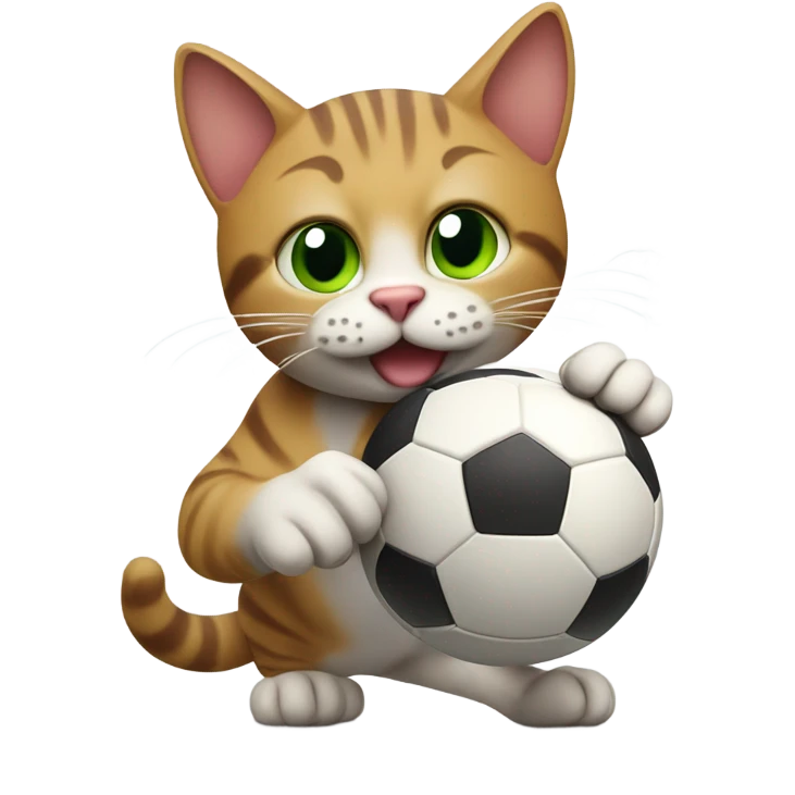 Cat playing football emoji