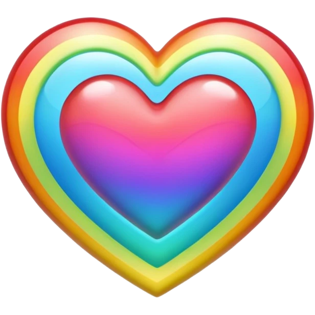 Heart with unique all colors in one heart emoji