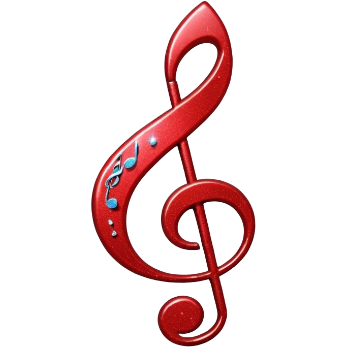 red glitter music note emoji