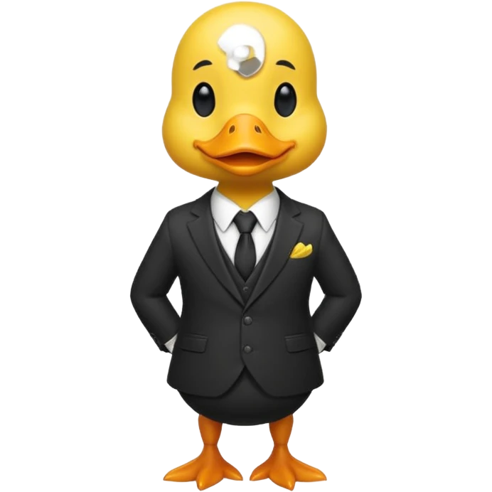 yellow duck wearing a suit and tie, gentleman emoji