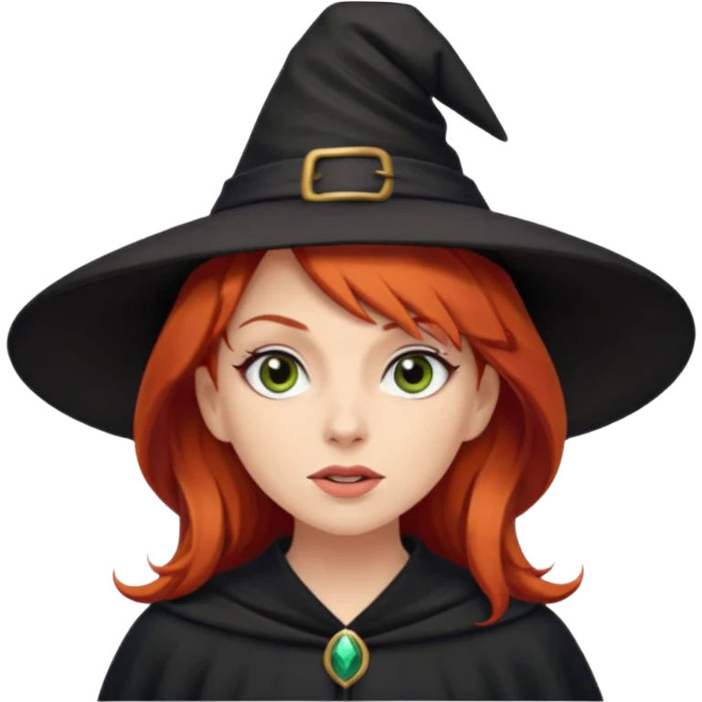 Red haired witch, sassy, rolling eyes upwards rude emoji