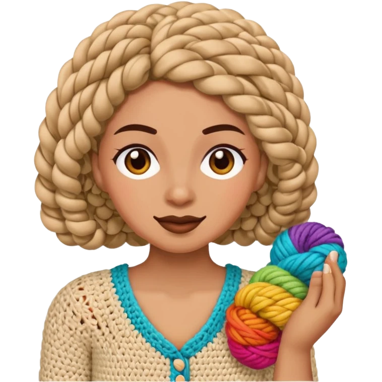 Mujer tejiendo crochet  emoji