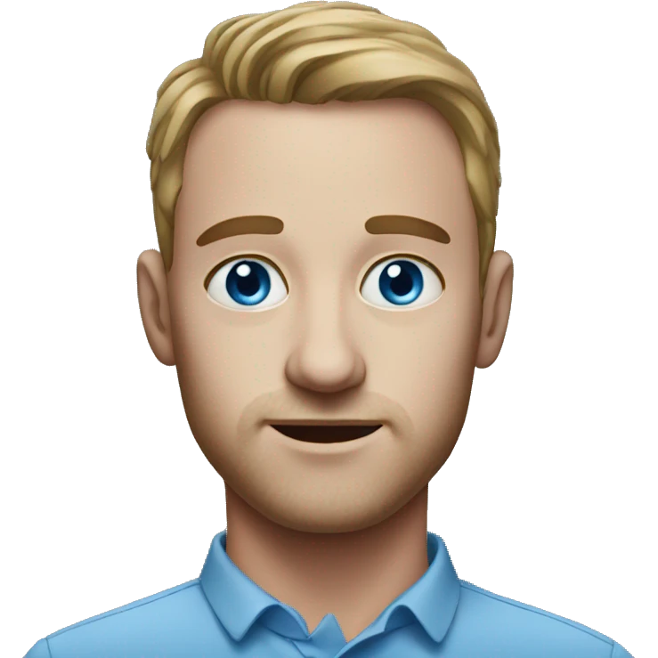 realistic portrait of a male with blue eyes emoji