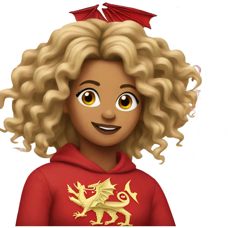 Beyoncé on a Welsh dragon  emoji