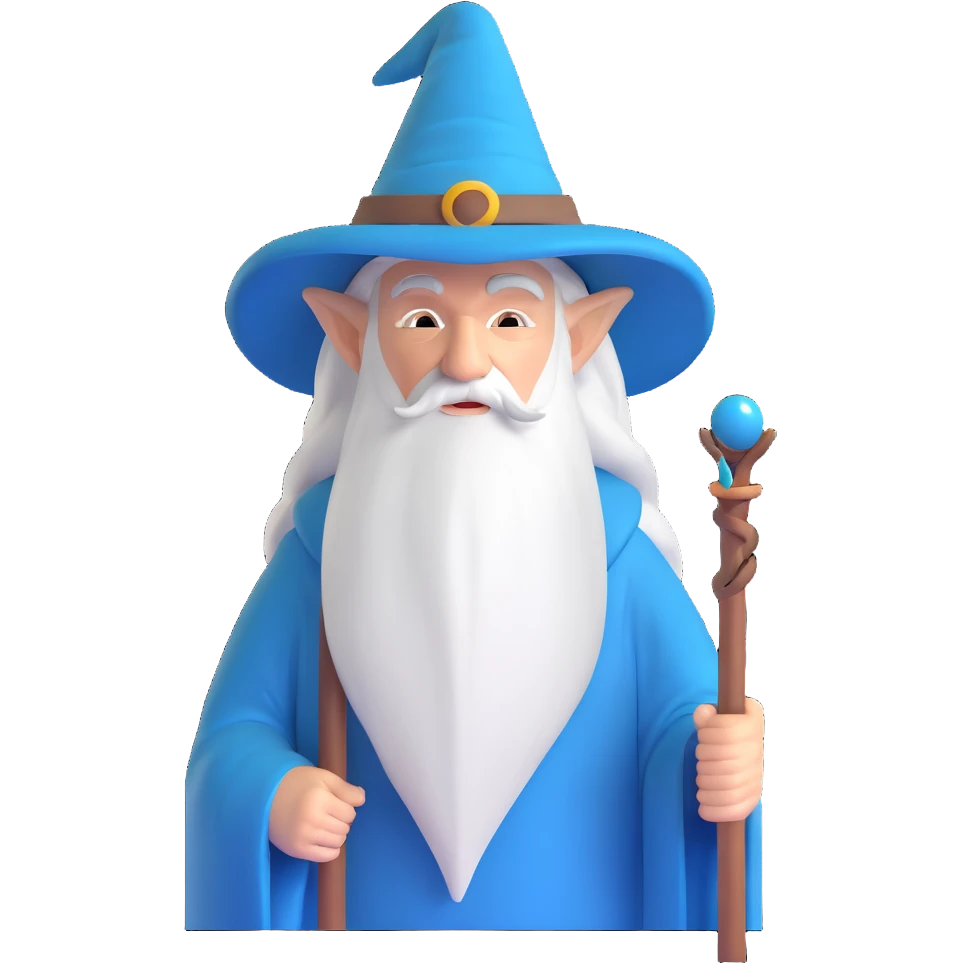Gandalf wizard with staff and pointy hat emoji