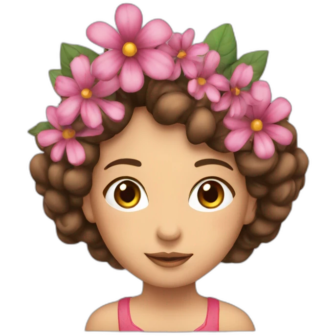 Fille avec une couronne de fleur emoji