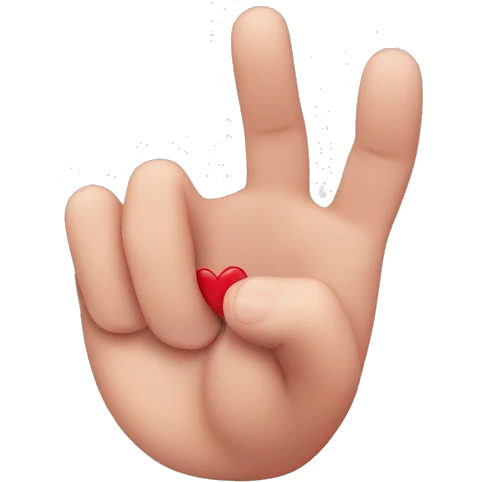 Hand heart with one pinky sticking up emoji