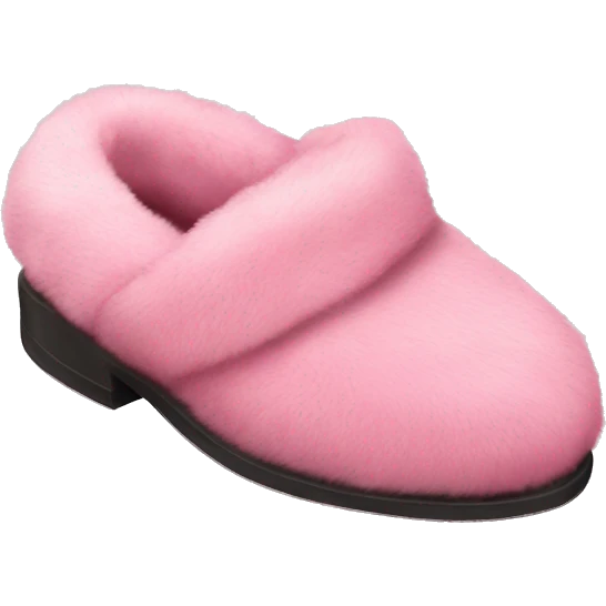 Pink fur heel slipper emoji
