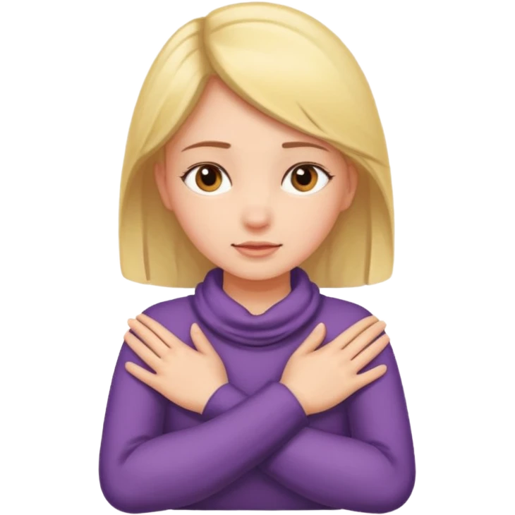 girl crossing hands around her neck  emoji